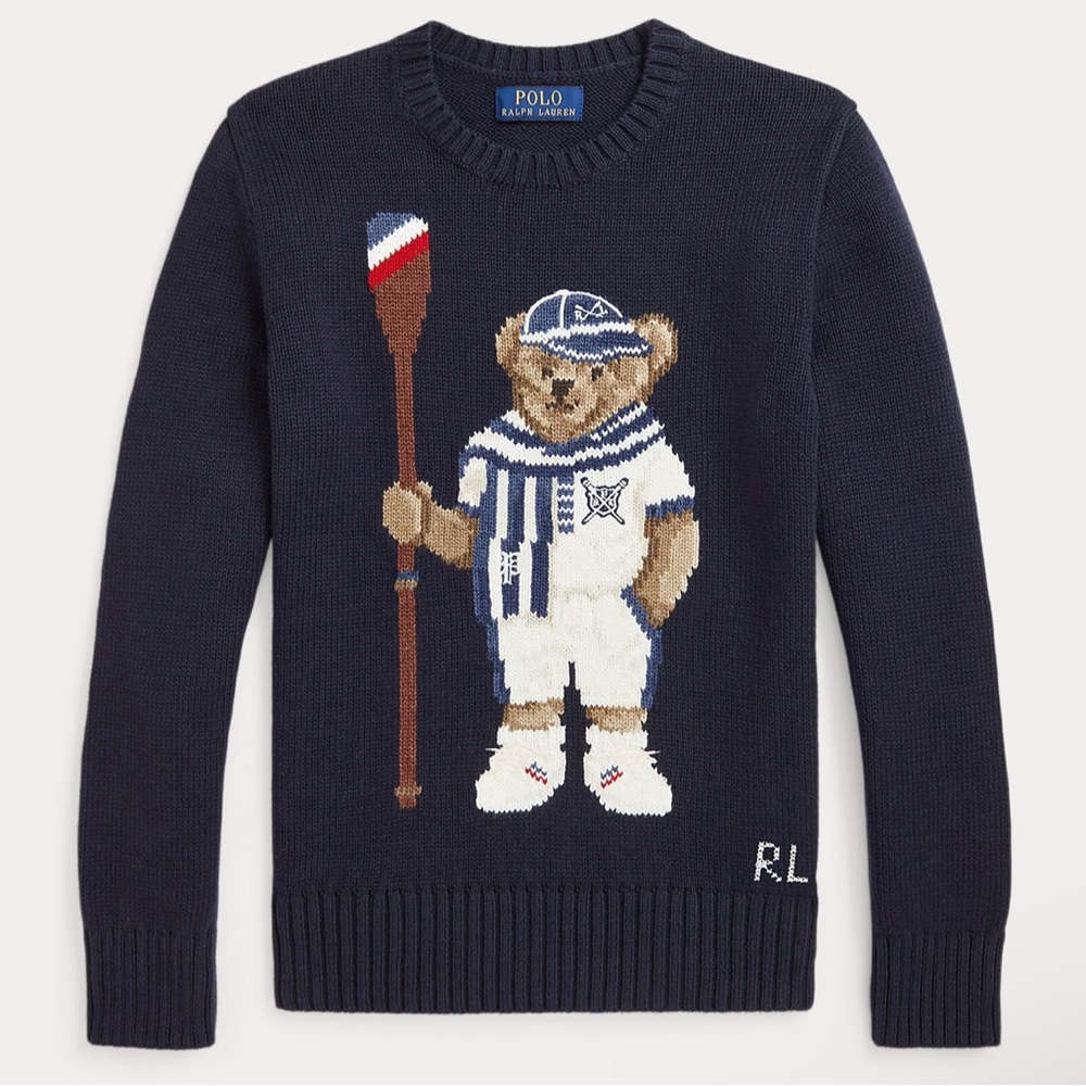 Ralph Lauren bear cotton sweater(M 10-12)